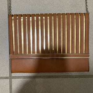 BROWN AND GOLD CLUTCH